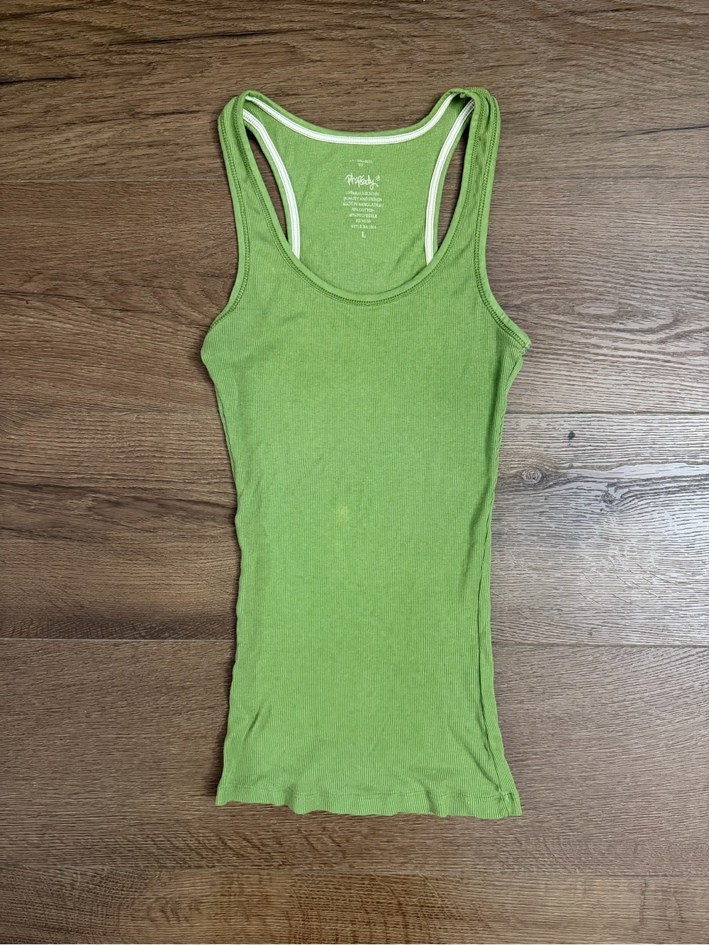 Rhapsody Lime Green Ribbed Racerback Tank